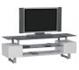 Meuble tv design laqu&eacute; blanc Telma