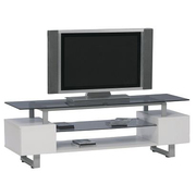 Meuble TV design laqu&eacute; blanc TELMA image pub1