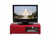 Meuble TV design laqu&eacute; framboise TIA