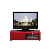Meuble TV design laqu&eacute; framboise TIA