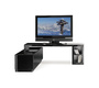 Meuble TV design laqu&eacute; noir amovible TROYE