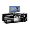 Meuble TV design laqu&eacute; noir amovible TROYE