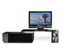 Meuble TV design laqu&eacute; noir amovible TROYE