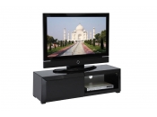 Meuble TV design laqu&eacute; noir TIA