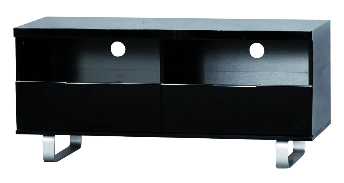 Meuble tv design noir  2 casiers et 2 tiroirs LEA image 1