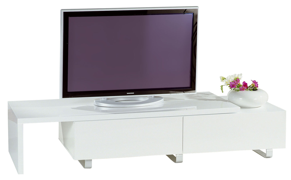 Meuble Tv Blanc Moderne : Meuble Tv Moderne Laqué Blanc Extensible New York – Miliboo Meuble Tv Blanc Moderne : Meuble Tv Moderne Laqué Blanc Extensible New York – Miliboo