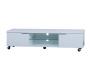 Meuble tv moderne sur roulettes blanc LEA