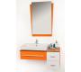 Meubles de salle de bains orange Pop : vasque, meuble sous vasque et miroir
