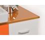 Meubles de salle de bains orange Pop : vasque, meuble sous vasque et miroir