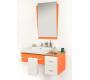 Meubles de salle de bains orange Pop : vasque, meuble sous vasque et miroir