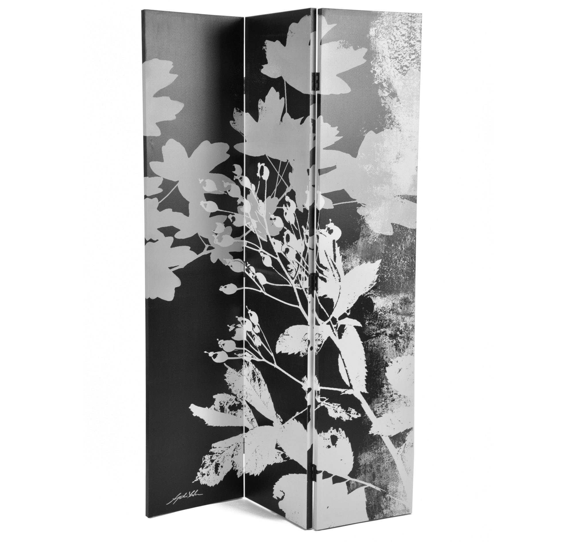 Paravent moderne en bois et tissu Flora