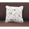 Petit coussin 40x40 coton fleuri anis