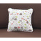 Petit coussin 40x40 coton fleuri anis