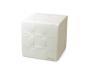 Pouf blanc moderne carr&eacute; Angelo