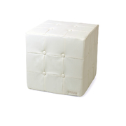 Pouf carr&eacute; blanc ANGELO image pub1