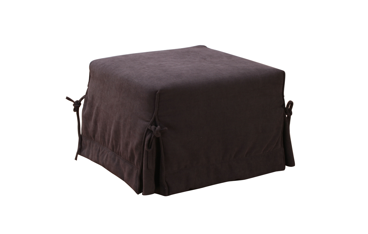 Pouf convertible chocolat microfibre Diego