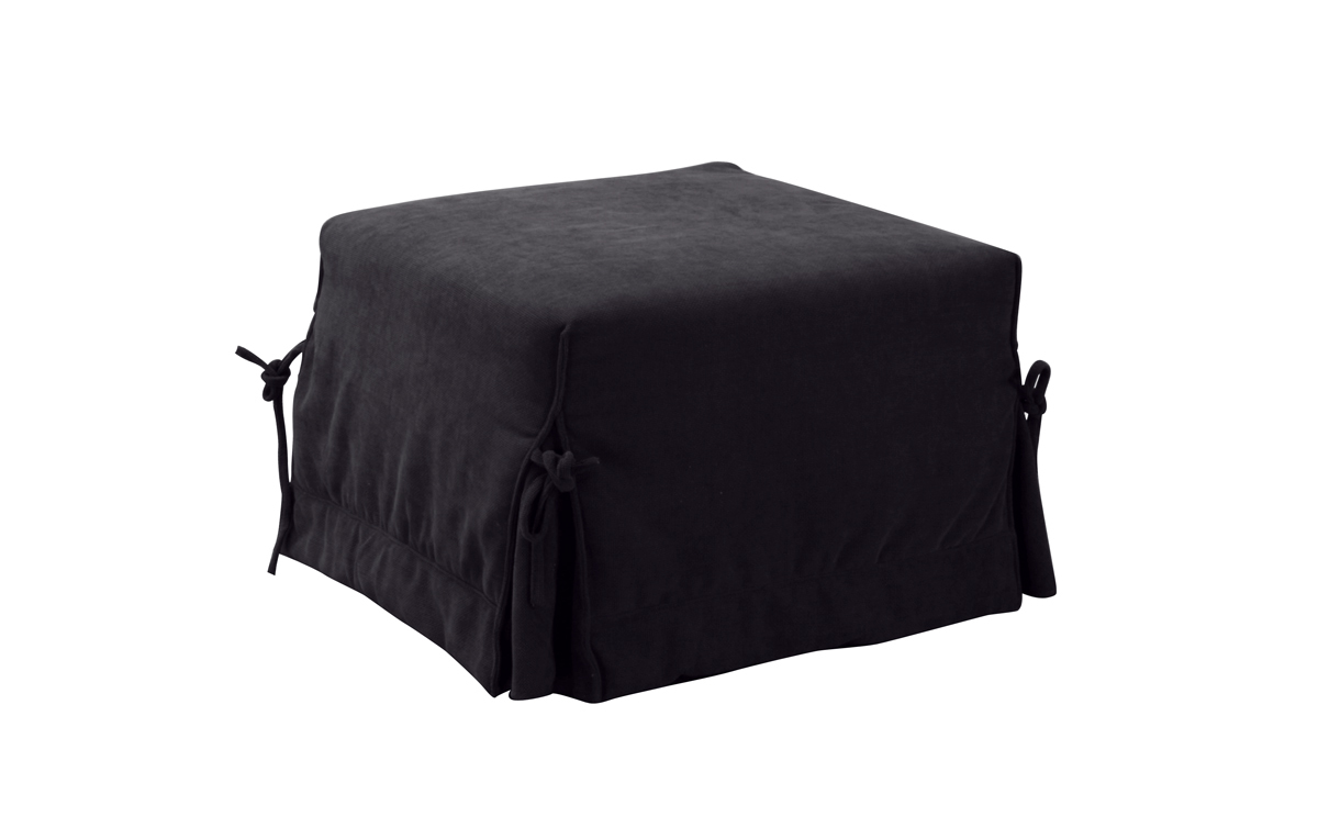 Pouf convertible noir microfibre Diego