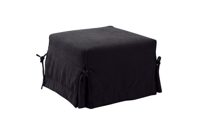 Pouf convertible noir microfibre Diego