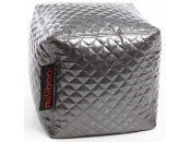 Pouf design carr&eacute; argent CUBAG TREND