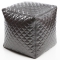 Pouf design carr&eacute; argent CUBAG TREND