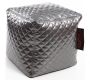 Pouf design carr&eacute; argent CUBAG TREND