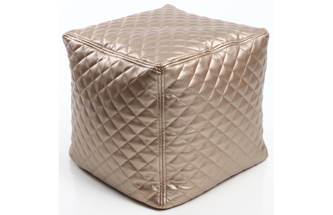 Pouf design carr&eacute; dor&eacute; CUBAG TREND