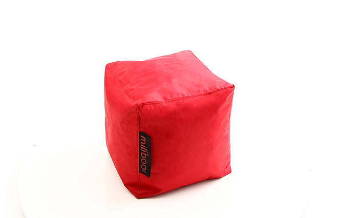 Pouf design carr&eacute; rouge CUBAG 