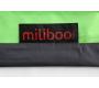 Pouf design polyester bicolore gris et vert anis SMALL MILIBAG 