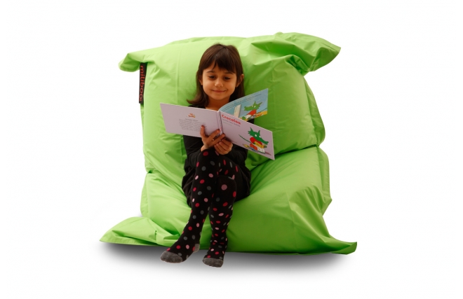 Pouf design polyester vert anis SMALL MILIBAG