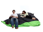 Pouf g&eacute;ant design bicolore vert et gris FAMILY MILIBAG 