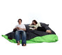 Pouf g&eacute;ant design bicolore vert et gris FAMILY MILIBAG 