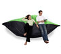 Pouf g&eacute;ant design bicolore vert et gris FAMILY MILIBAG 