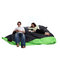 Pouf g&eacute;ant design bicolore vert et gris FAMILY MILIBAG 
