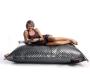 Pouf g&eacute;ant design matelass&eacute; argent&eacute; BIG MILIBAG TREND 