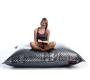 Pouf g&eacute;ant design matelass&eacute; argent&eacute; BIG MILIBAG TREND 