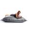 Pouf g&eacute;ant design matelass&eacute; argent&eacute; BIG MILIBAG TREND 