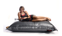 Pouf g&eacute;ant design matelass&eacute; argent&eacute; BIG MILIBAG TREND 