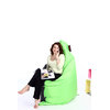 Pouf g&eacute;ant design polyester bicolore gris et anis BIG MILIBAG 