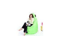 Pouf g&eacute;ant design polyester bicolore gris et anis BIG MILIBAG 