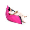 Pouf g&eacute;ant design polyester bicolore gris et rose BIG MILIBAG 
