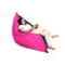 Pouf g&eacute;ant design polyester bicolore gris et rose BIG MILIBAG 