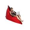 Pouf g&eacute;ant design polyester bicolore noir et rouge BIG MILIBAG 