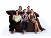Pouf g&eacute;ant design polyester chocolat FAMILY MILIBAG 