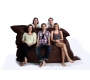 Pouf g&eacute;ant design polyester chocolat FAMILY MILIBAG 