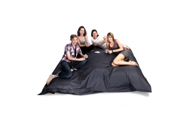 Pouf g&eacute;ant design polyester gris FAMILY MILIBAG 