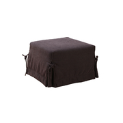 Pouf / lit convertible chocolat DIEGO en microfibre  image pub1