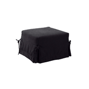 Pouf / lit convertible noir DIEGO en microfibre  image pub1