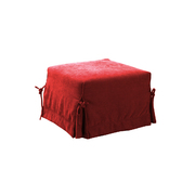 Pouf / lit convertible rouge DIEGO en microfibre  image pub1