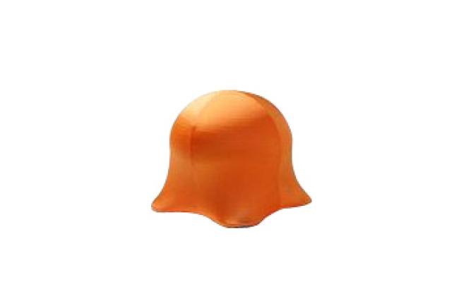 Pouf moderne orange Jelly Fish (lot de 2)