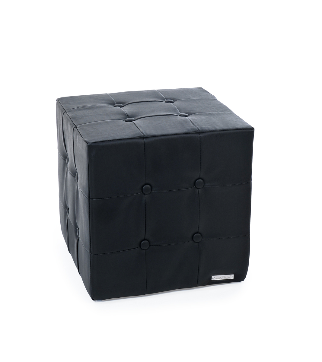 Pouf noir moderne carr&eacute; Angelo